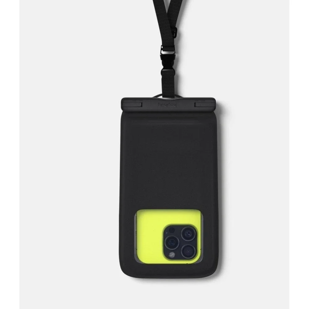 Heyday Waterproof Phone Pouch with Lanyard | Durable Protection for Beach Black